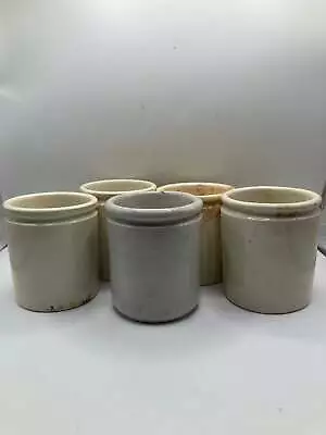 Buy 5 Small White Stoneware Pots (B) • 15£