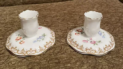 Buy Pair Of CROWN Staffordshire Fine Bone China - Candlestick / Candle Holder • 21£