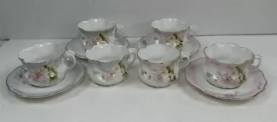 Buy Antique Floral Porcelain Children’s Toy Tea Cups/ Saucers Prussia Hand Painted • 28£