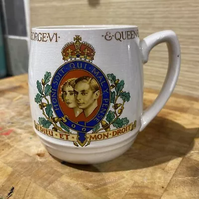 Buy 1937 British Pottery King George VI And Queen Elizabeth Coronation Mug • 5£