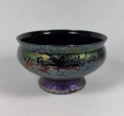 Buy Royal Brierley Studio Black Iridescent Footed Glass Bowl • 9.99£