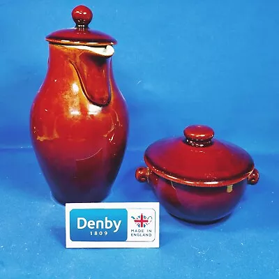 Buy Denby Homestead Brown - 1 Pint Pot / Jug + Lidded Bowl / Pot- Vintage 1950s  • 10£
