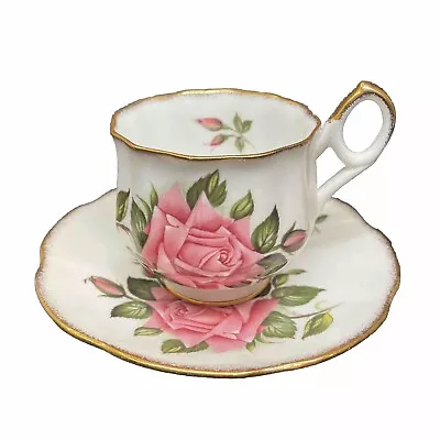 Buy Rosina Pink Rose Gold Accents Teacup And Saucer Set Fine Bone China England • 13£