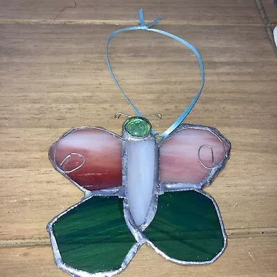 Buy Vintage Stained Glass Butterfly. Light Catcher. Hand Made. H5ins X W4.5ins • 10£