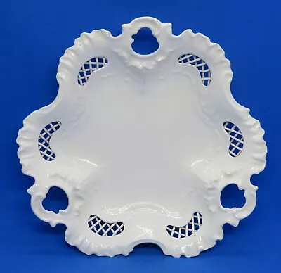 Buy Leeds Creamware Vintage Victorian Antique Reticulated Dish • 125£