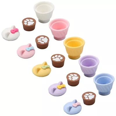 Buy 3Pcs Coffee Ware Cup Figurine Preschool Kids Dollhouse Accs For Play T • 3£