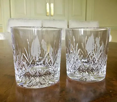 Buy 2 Edinburgh Crystal Whisky Glasses  With Etched Golfer • 19.99£