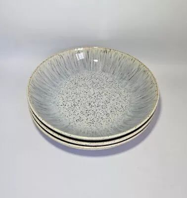 Buy 3x Denby Halo Speckle Pasta Bowls 22cm Grey Soup Rice • 52£