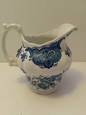 Buy Vintage Staffordshire Ridgeway Jug Large Blue And White Very Good Condition • 16.75£