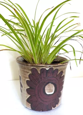 Buy Briglin Pottery Vintage Ceramic Brown Planter 15 X 16 Cm • 30£