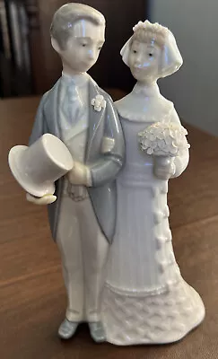 Buy Lladro Hand Painted In Spain 4808 BEAUTIFUL Wedding Couple Cake Topper/Figurine • 23.30£