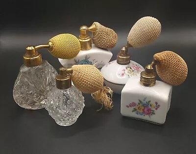 Buy Vintage Perfume Bottle Collection Bundle X5 Porcelain Atomiser Cut Glass Lot • 10£