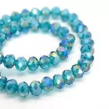 Buy Rondelle Round Czech Crystal Glass Faceted Beads 2x3, 3x4,4x6, 6x8mm Jewellery  • 5.99£