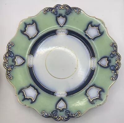 Buy Antique Opaque Granite China William Ridgway Green Gold Blue Plate Rare • 9.99£