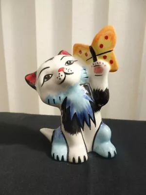 Buy Lorna Bailey Art Deco Butterfly Cat Figure • 49.99£