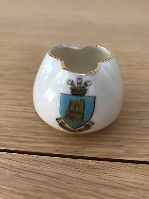 Buy The Foley Crested China Shaped Vase (no. 22) ‘Ivory’  - Crest For Aberystwyth  • 2.99£