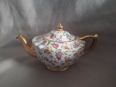Buy Sadler Chintz Rose Gold Teapot 2642 Vintage Bone China - 1 Litre / 4 Cup • 32£