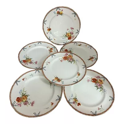 Buy Doulton Burslem Salad Plates X 6 1897 Rare Antique Victorian Floral 9  A9478 • 34.99£