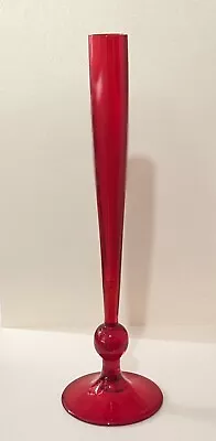 Buy Whitefriars Ruby Red Glass Bud Vase 26.5cm • 9.95£