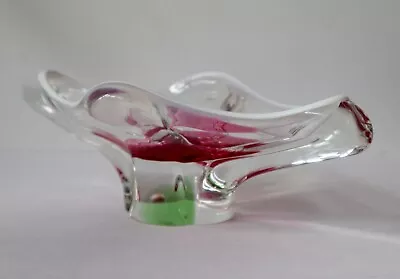 Buy Vintage Czech CHRIBSKA Josef Hospodka Cased Sommerso Sklo Art Glass Bowl 11.5  • 19.99£