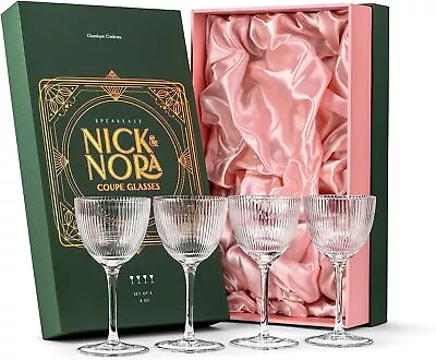 Buy GLASSIQUE CADEAU Vintage Art Deco Nick And Nora Coupe Glasses | Set Of 4 |...  • 50.99£