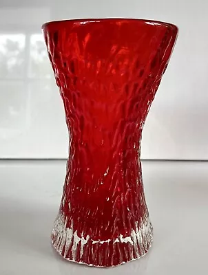 Buy Vintage Whitefriars 9836 Textured Hour Glass Vase In Ruby • 52£