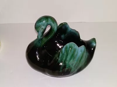 Buy BMP Canada Art Pottery Red Clay Swan Figure Trinket Dish Teal Drip Blue Green • 13.93£