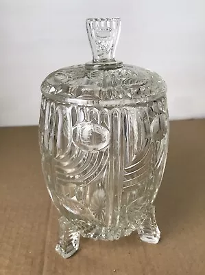 Buy Libochovice Czechoslovakian #3032 Art Deco Comet Glass Vase Large Jar Bohemian • 20£