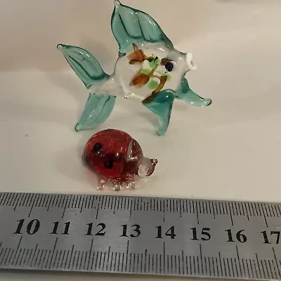 Buy Vibrant Small Vintage Glass Lampwork Angel Fish And Ladybird • 7.49£