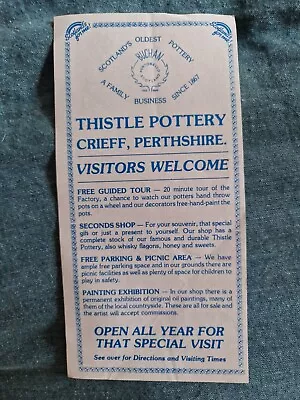 Buy Vintage 1980's Thistle Pottery Crieff Perthshire Flyer • 4£