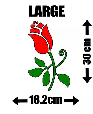 Buy Red Rose Decorative Stained Glass Effect Static Cling Window Stickers Flower • 9.99£