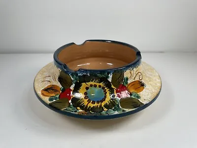 Buy Vintage Italian Pottery Ashtray With Flowers Sicilian C.C. • 21.43£
