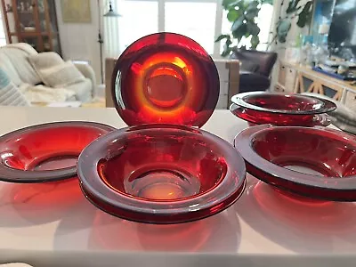 Buy 8 Amberina Ruby Red Bowls With Lip, 6 1/4” GORGEOUS! • 69.89£