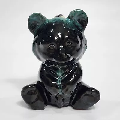 Buy Blue Mountain Pottery 5  Green Drip Glaze Teddy Bear W Sticker Tag Canada • 26.09£