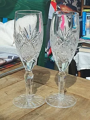 Buy Pair Edinburgh Crystal Royal 8 1/4  Champagne Flutes Glasses  • 50£