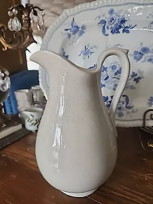 Buy 11  Antique Shabby Chic White Ironstone Pitcher Crazed Stained • 46.59£
