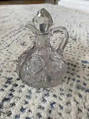 Buy Vintage Cut Glass  Lead Crystal Vinegar/Oil Bottle  Height 6”  PreOwned Pristine • 4.49£