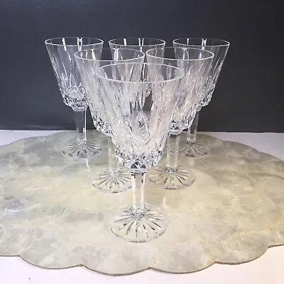 Buy 6 Tyrone Lead Crystal ROSSES Pattern 6 1/2  White Wine Glass Set Of 6 Ireland • 111.83£