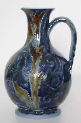 Buy Early Doulton Lambeth Jug - Incised Foliate Design - Arthur Barlow - C.1875 • 275£