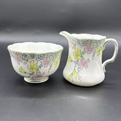 Buy Radfords Fenton China Pink And Yellow Flower Creamer And Open Sugar • 22.37£