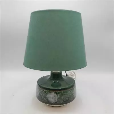 Buy Vintage Green Jersey Pottery Table Lamp - Hand Painted Floral Leaf  - 30cm  • 9£