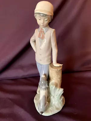 Buy LLADRO NAO Figurine,  Boy With Dog,  Retired A-130 • 24.99£