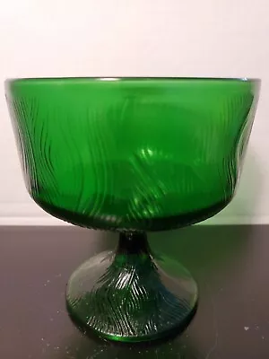 Buy Vintage 1960s Emerald Green Hoosier Glass Pedestal Fruit Bowl Centerpiece 5.5 X6 • 15.83£