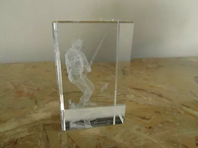 Buy Fisherman 3D Laser Etched Glass Paperweight • 10£