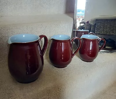 Buy Vintage 3 Graduating Denby Homestead Jugs England • 19.50£