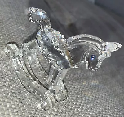 Buy Swarovski Crystal Rocking Horse Figure - Blue Eyes - VGC - Stamped Tail • 12£