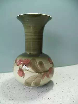 Buy Jersey Pottery Hand Painted Green Vintage Vase 15cm (6 ) Original Label Intact • 9.99£