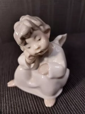 Buy Lladro Angel Sitting &Thinking Delightful Porcelain Figurine - Approx 4  High • 14.50£