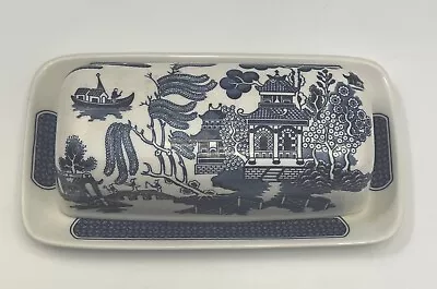 Buy Vintage Churchill England Blue Willow Covered Butter Dish • 27.95£