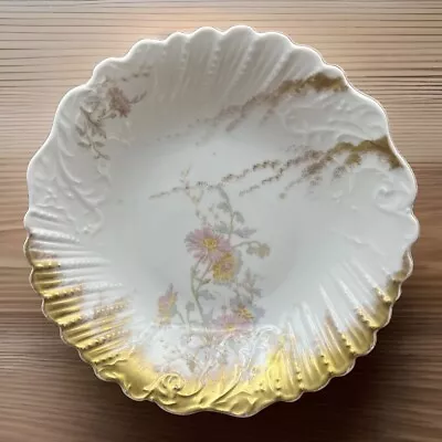 Buy Antique Limoges Hand Painted & Gilded Bowl With Chrysanthemum • 29.88£